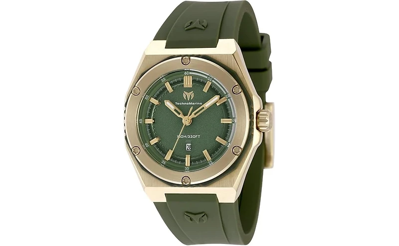 Technomarine Women's Tm-416083 Coral Quartz Olive Green Dial Watch