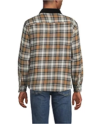 Lands' End Men's Authentic Flannel Shirt with Corduroy Collar