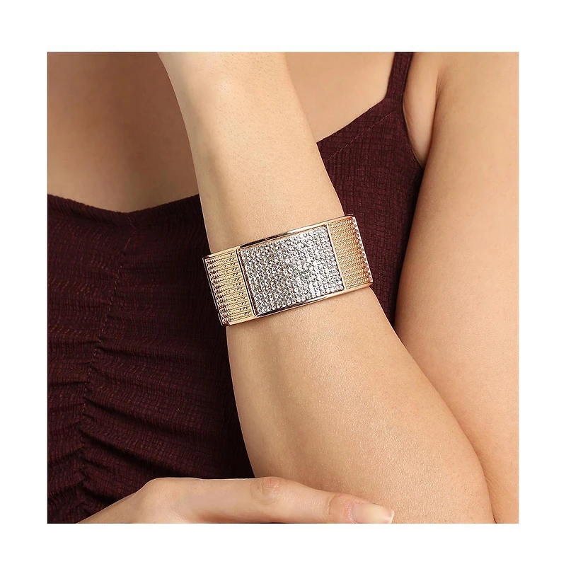 Embellished Cluster Cuff Bracelet