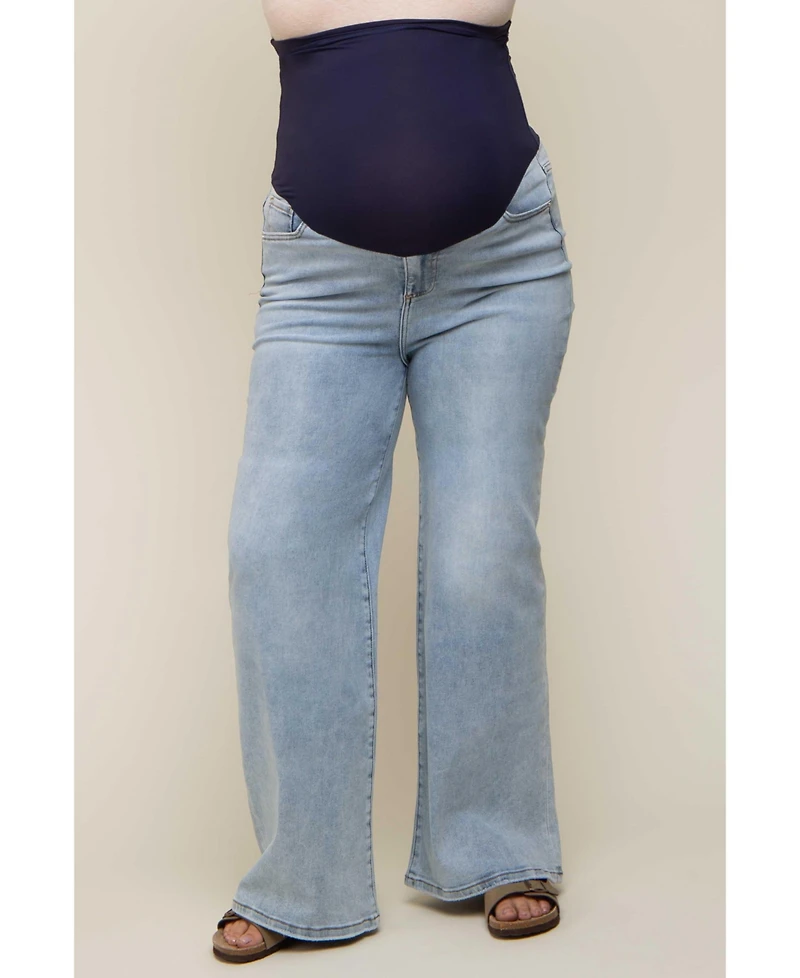 Pinkblush Plus Light Blue Wide Leg Jeans