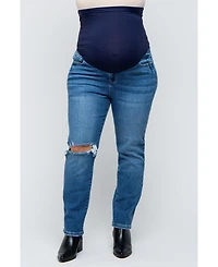 Pinkblush Plus Blue Distressed Knee Skinny Jeans