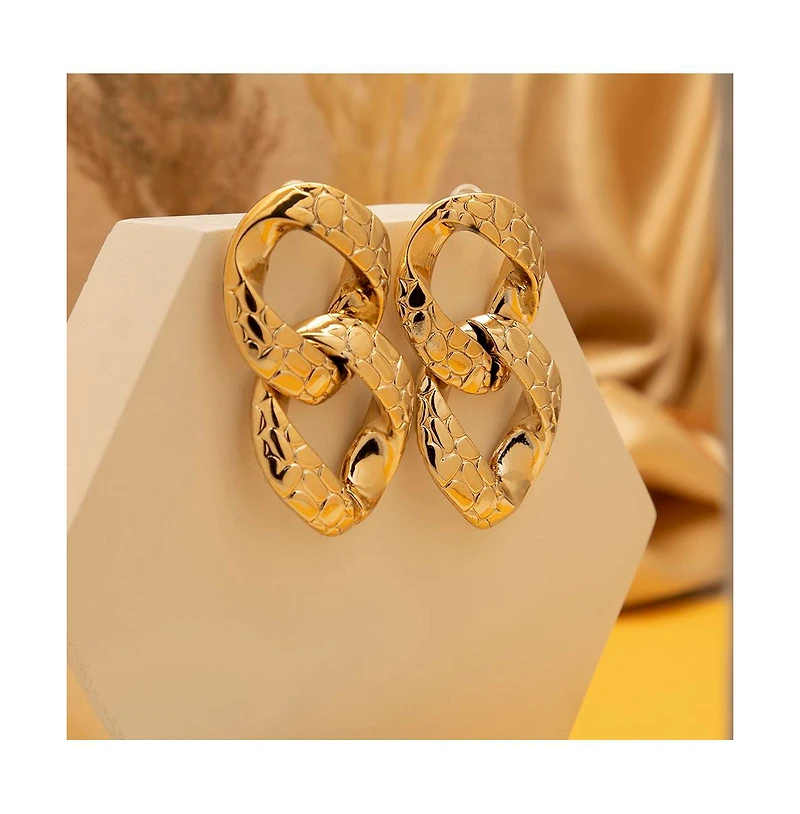Sohi Women's Chainlink Drop Earrings