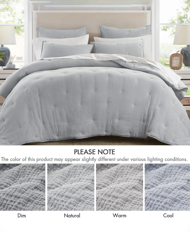 Harbor House Breeze Cotton Embroidered 3-Pc. Quilt Set