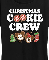 Disney Mickey and Minnie Christmas Cookie Crew Women's Short Sleeve Graphic T-shirts