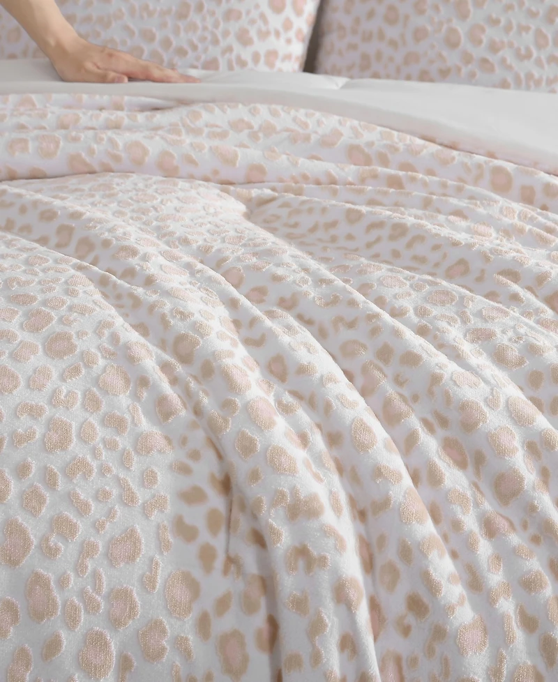Betsey Johnson Betseys Leopard Burnout Velvet -Pc. Comforter Set