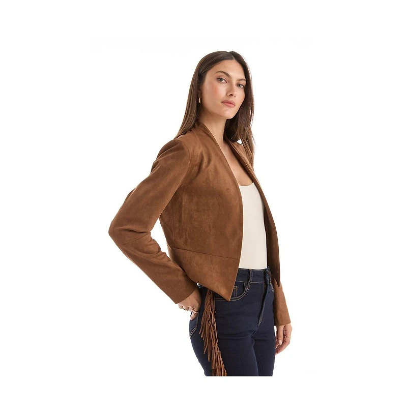The Noli Shop Women's Yasmin Suede Jacket - Cognac
