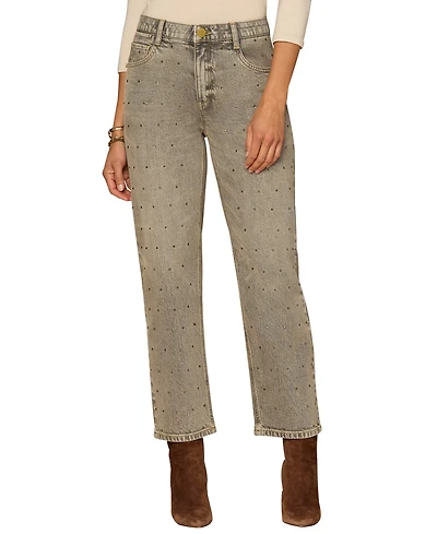Democracy Petite Ab Solution High-Rise Rhinestone Jeans