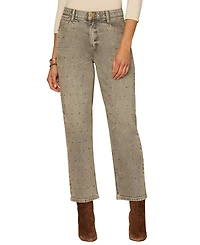 Democracy Petite Ab Solution High-Rise Rhinestone Jeans