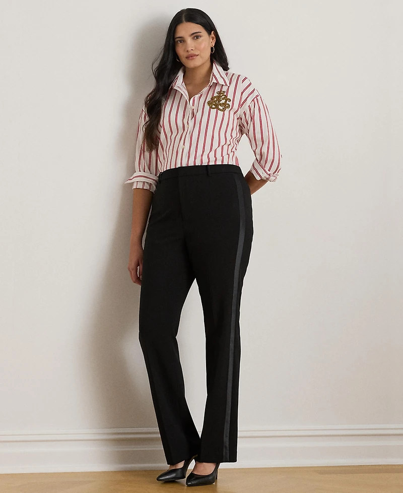 Lauren Ralph Plus Striped Long Sleeve Shirt