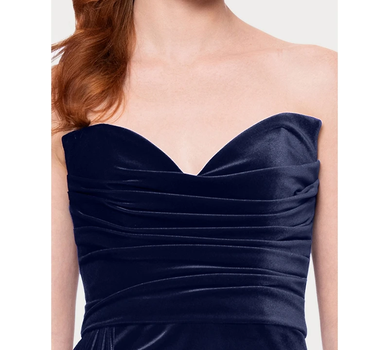 Blondie Nites Juniors' Strapless Center-Back Zipper Dress