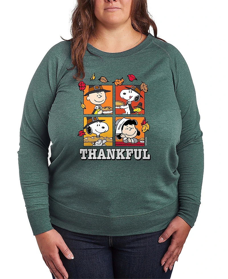 Hybrid Apparel Peanuts Gang Fall Thankful Women's French Terry Long Sleeve Shirt