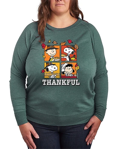 Hybrid Apparel Peanuts Gang Fall Thankful Women's French Terry Long Sleeve Shirt