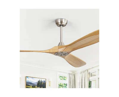 60-inch Modern Sand Nickel 3-Blade Ceiling Fans with Intelligent Remote Control and Timing Function