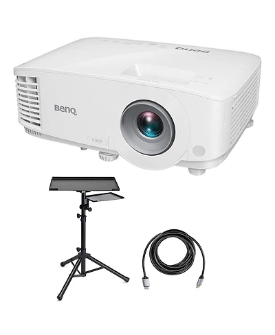 BenQ MH733 Full Hd Network Business Projector, 4000 Lumens Bundle with Laptop Stand and Accessory Tray, Hdmi 2.0 Cable