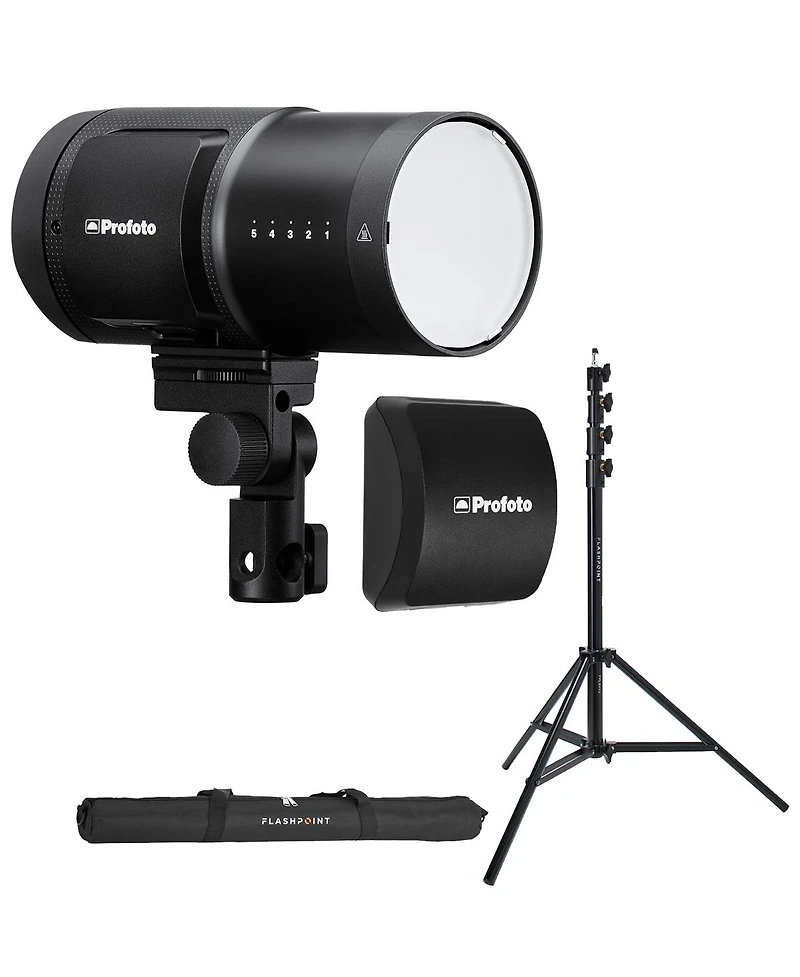 Profoto B20 250W Off Camera Flash Head, Bundle with Extra Li-Ion Battery, 9.5' Air-Cushioned Light Stand