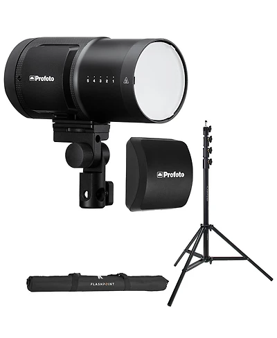 Profoto B20 250W Off Camera Flash Head, Bundle with Extra Li-Ion Battery, 9.5' Air-Cushioned Light Stand