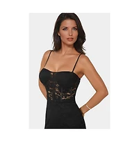 Bebe Women's Lace Corset Midi Dress