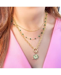 The Lovery Emerald Bead Chain Necklace 14K Gold