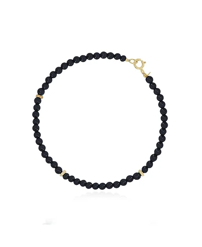 The Lovery Onyx Round Bead Bracelet 14K Gold
