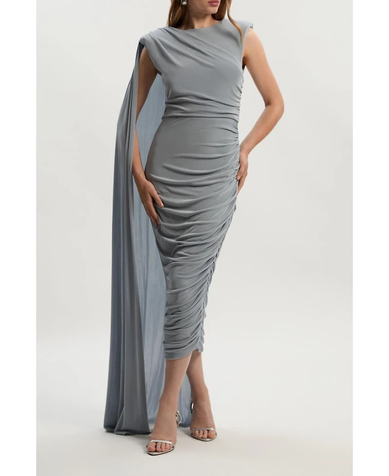 Karen Millen Women's Slinky Crepe Scarf Maxi Dress