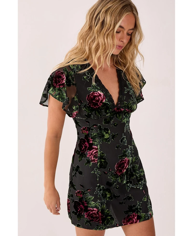 Nasty Gal Women's Lace Trim Cut Out Mini Dress