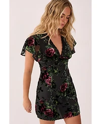 Nasty Gal Women's Lace Trim Cut Out Mini Dress