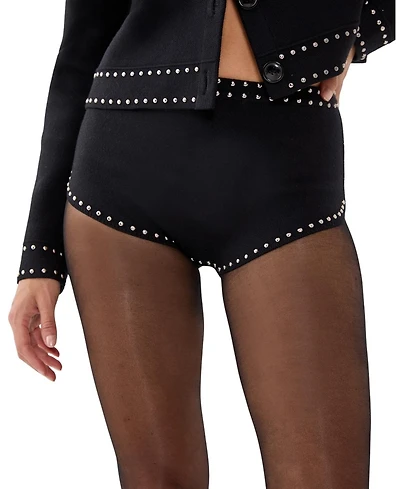 Nasty Gal Women's Knitted Western Stud Detail Shorts