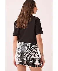Nasty Gal Women's Zebra Ombre Hand Embellished Mini Skirt