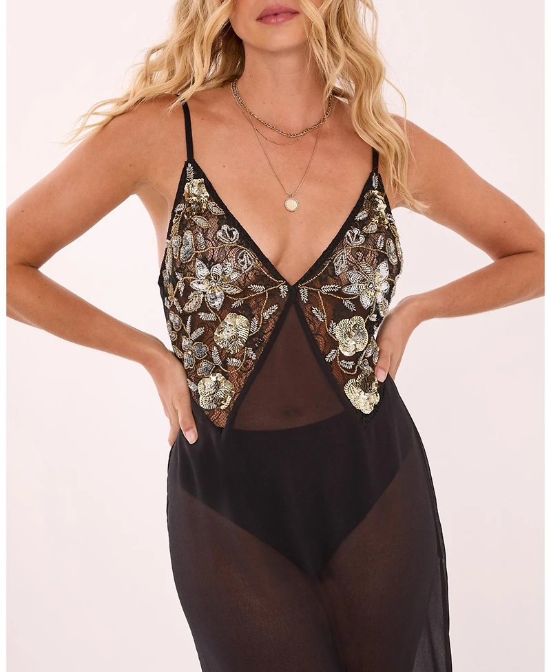 Nasty Gal Sheer Strappy Maxi Dress