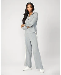 Cable & Gauge Half Zip Pullover Wide Leg Pant