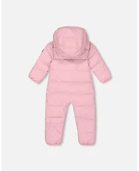 Deux par Baby Girl One-Piece Cloud Compressible Snowsuit Designed for Car Seat Pink