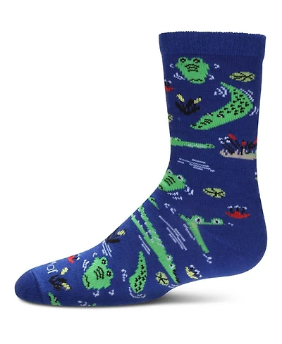 MeMoi Girls Kids' Gators Rayon Crew Socks