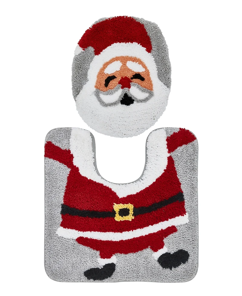 Vcny Home Santa Holiday Bath Rug Set, 2 Count