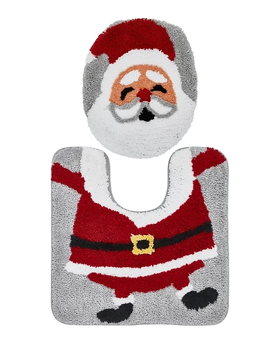 Vcny Home Santa Holiday Bath Rug Set, 2 Count