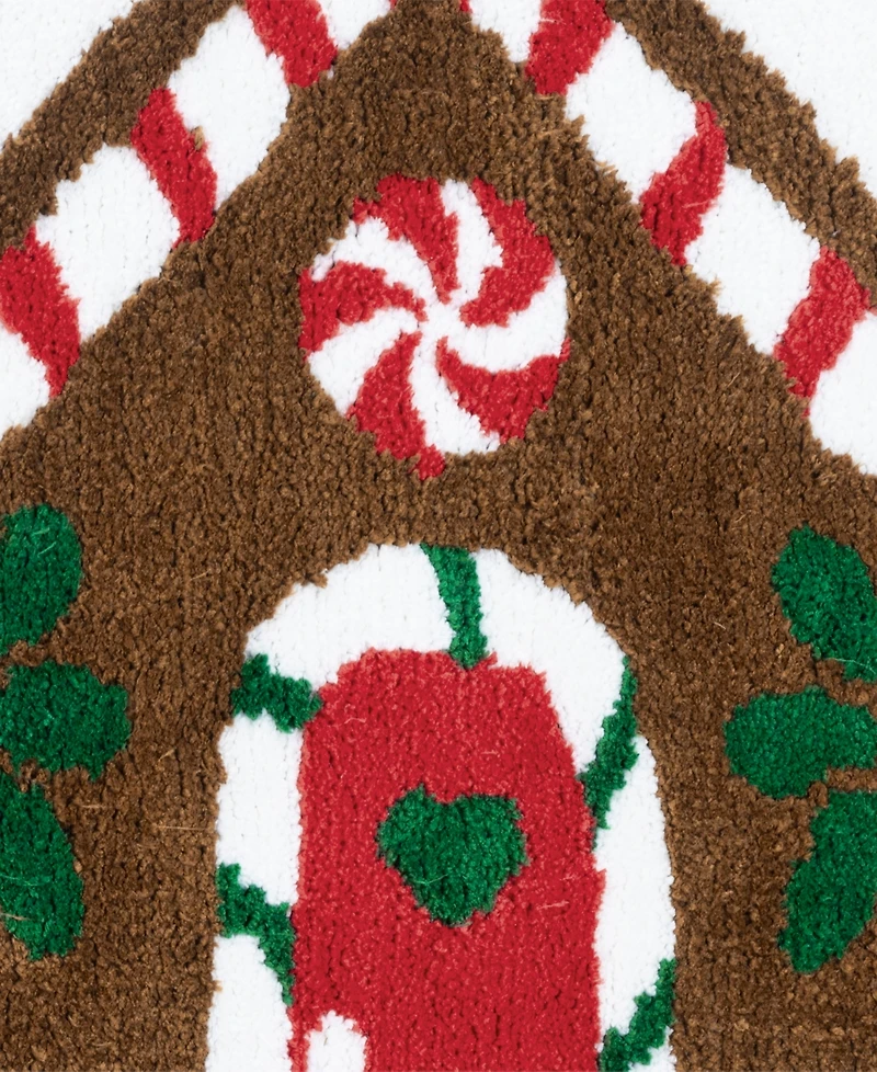 Vcny Home Multi Gingerbread House Tufted Bath Rug, 18" x 28"