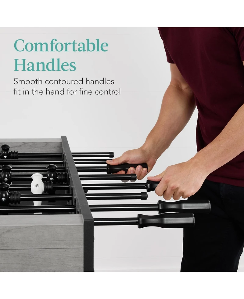Best Choice Products Full 54in Regulation Foosball Table for Home, Game Room w/ 2 Balls, Cup Holders