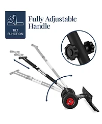 Best Choice Products 36in Hand Snow Pusher w/ 2 Wheels, Adjustable Handle, Blade Angle, Reflective Tape