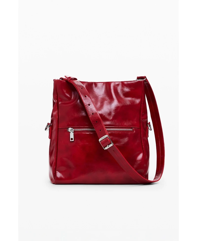 Desigual Women's Medium shiny flap bag