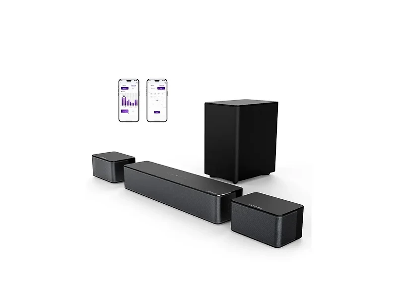 Ultimea Poseidon M3T 5.1 Surround Sound Bar, with Wireless Subwoofer and Rear Speakers, 350W