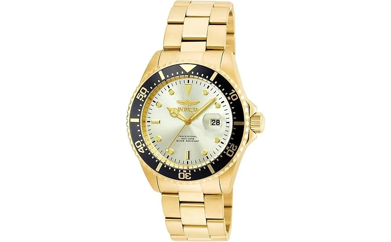 Invicta Men's 22065 Pro Diver Quartz 3 Hand Champagne Dial Watch