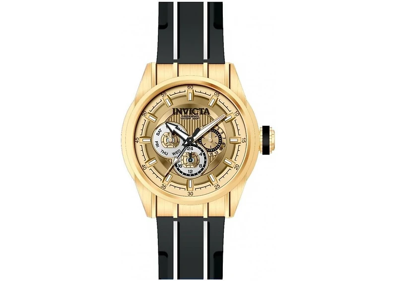 Invicta Men's 49056 Speedway Quartz Chronograph Gold, White Dial Watch