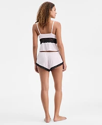 I.n.c. International Concepts Women's Knit Lace-Trim Short Pajama Set, Exclusively at Macy's