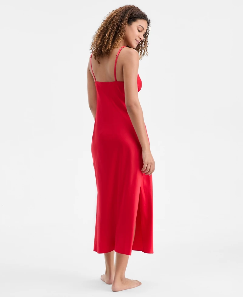 I.n.c. International Concepts Women's Printed Lace Trim Satin Gown, Created for Macy's