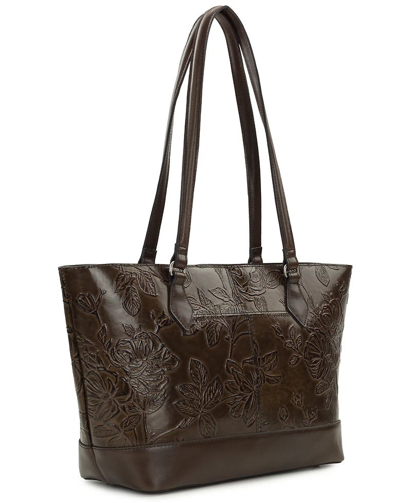 Patricia Nash Meka Bark Leaves Textured Tote Bag