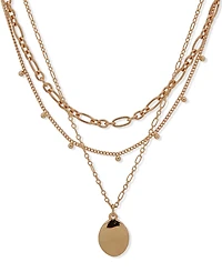 Nine West Gold-Tone Triple-Row Cascading Necklace