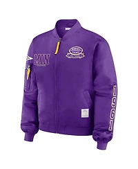 Wear by Erin Andrews Women's Purple Minnesota Vikings Patch Full-Zip Bomber Jacket
