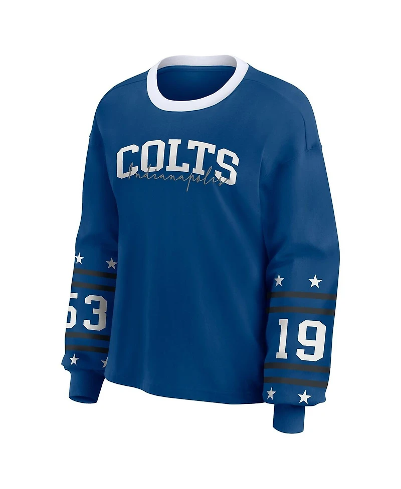 Wear by Erin Andrews Women's Royal Indianapolis Colts Sport Long-Sleeve T-Shirt