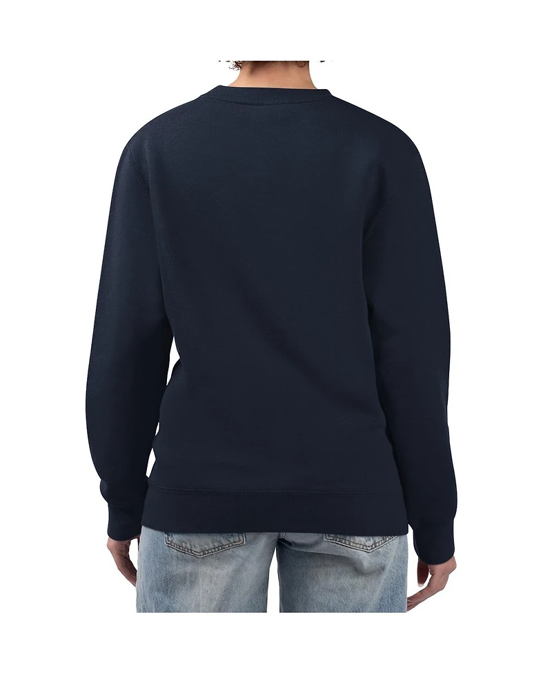 G-iii 4Her by Carl Banks Women's Navy Cleveland Guardians Love Team Logo Fleece Pullover Sweatshirt