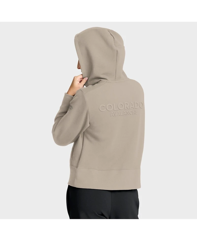 Fanatics Women's Tan Colorado Avalanche Authentic Pro Road Tri-Blend Quarter-Zip Hoodie