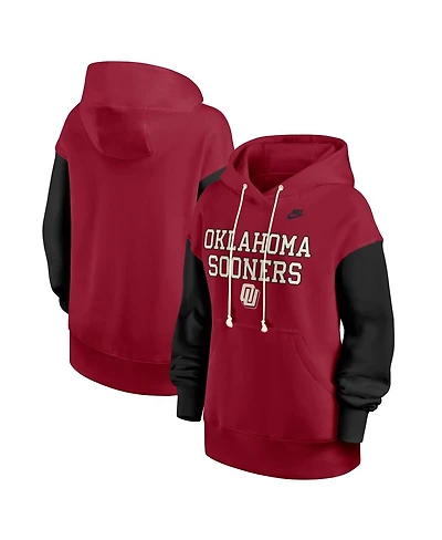 Nike Women's Crimson/Black Oklahoma Sooners Oversized Legacy Phoenix Pullover Hoodie